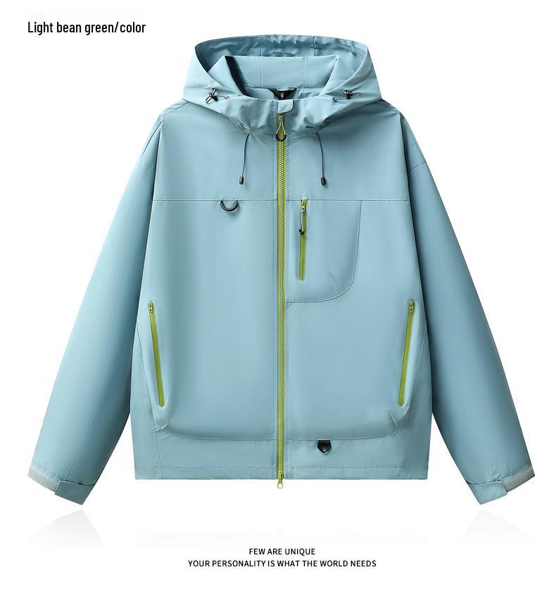 Unisex 7870 Outdoor-Jacke: Winddichter, wasserdichter Kapuzenmantel für Teenager, Männer und Frauen - Perfekt für Bergsteigen im Frühling und Herbst.
