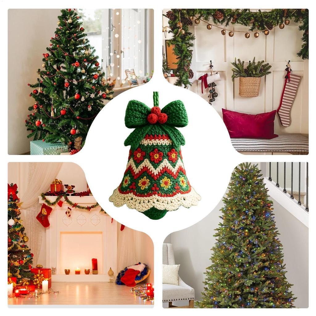 Christmas Crochet Kit For Beginners Crochet Complete Kit Christmas Bell Ornament Handmade Crafting Set For Holiday Craft
