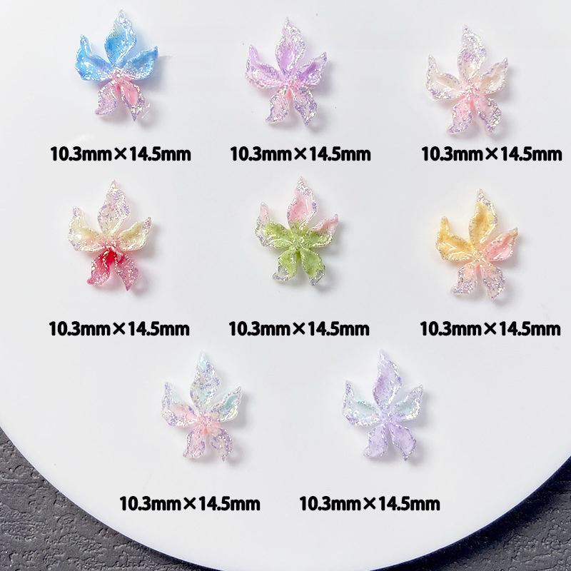 20pcs Mixed Nail Art Resin Little Colorful Flower Nail Charm Design Luminous Charms Rhinestones Diy Craft For Nail 3d Decoration