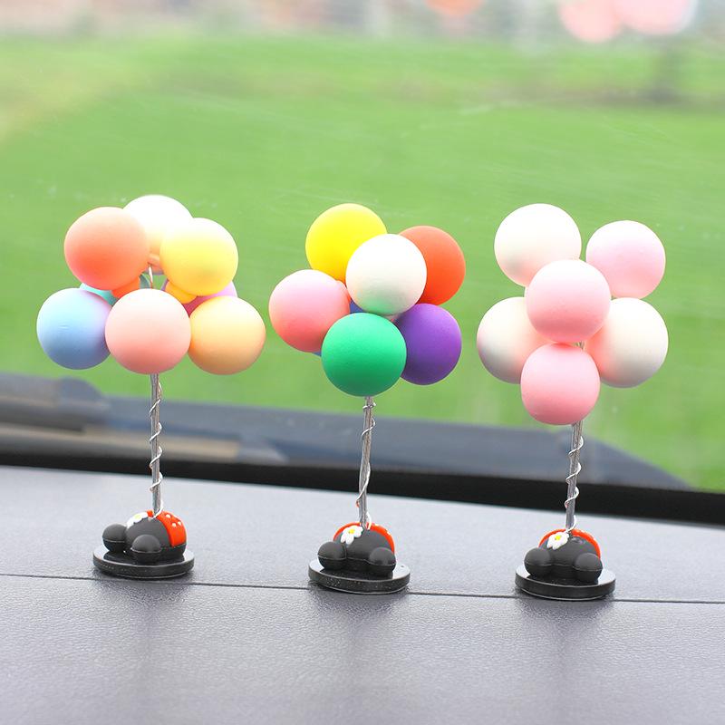 Macaron Glass Car Perfume Ornament with Colorful Confession Balloon Design
