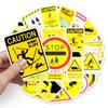 50 Warning Signs Doodle Creative Suitcase Scooter Laptop Car Cartoon Decorative Stickers