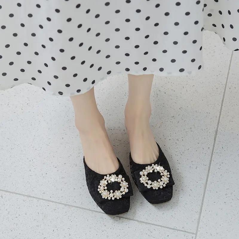 Fashion Woman Slippers Square Toe Flat Shoes for Women Wholesale 2025 Trend Sandals Chic and Elegant Casual Pvc On Sale New Style Slides