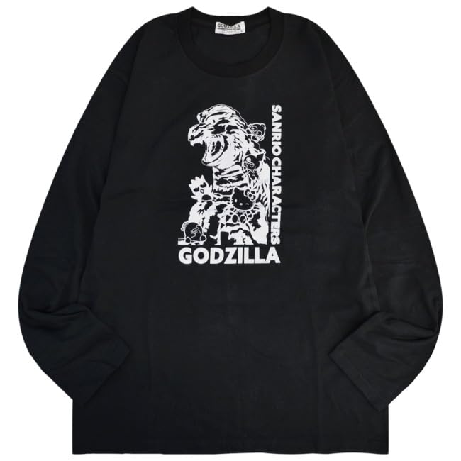Yoshida Yu Godzilla Sanrio Characters Print Long Sleeve T-Shirt Spring Autumn