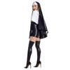 Robe de nonne Cosplay Costume de prêtre avec bas Mascarade Adulte Femmes Robes Halloween Carnaval Festival Halloween Gants Foulard Ceinture tenue