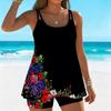 Costume da Bagno da Donna Tankini 2 Pezzi Costume da Bagno con Orlo Floreale Costumi da Bagno per le Vacanze