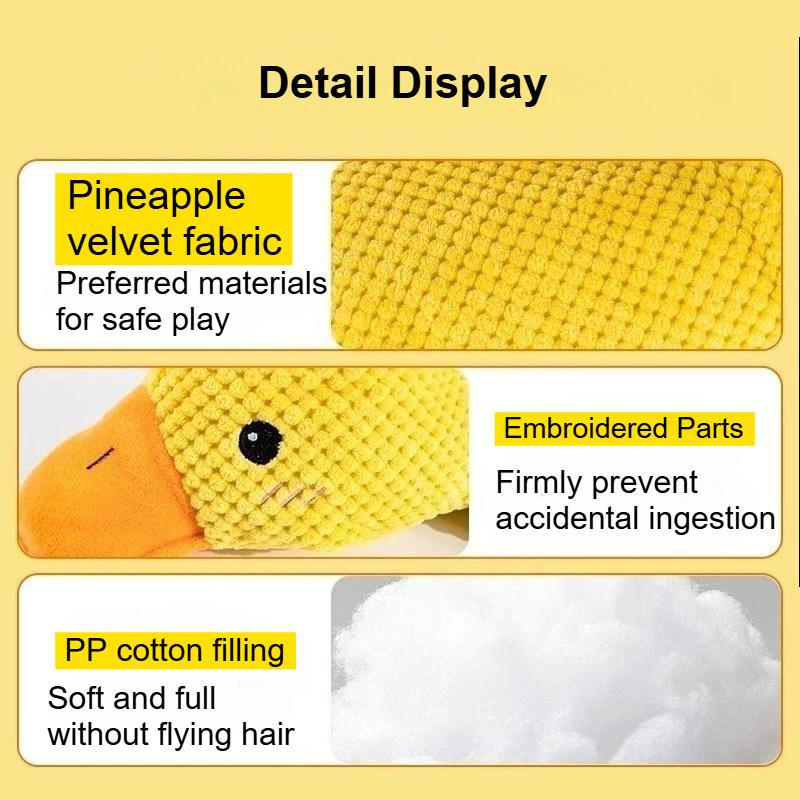 1pc Plush Duck Dog Chew Toy Suitable for Small Medium Large Dogs -Durable Teething Relief Chewable Duck for Play & Dental Health