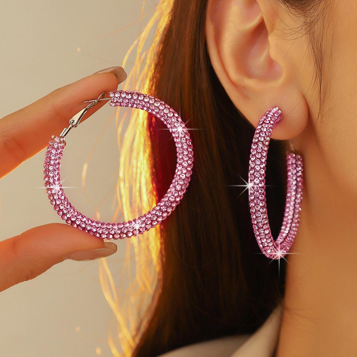 

Розкішні сережки-кільця зі стразами: Простий, Модний та Екстравагантний Дизайн для Жінок 6cm Tassel