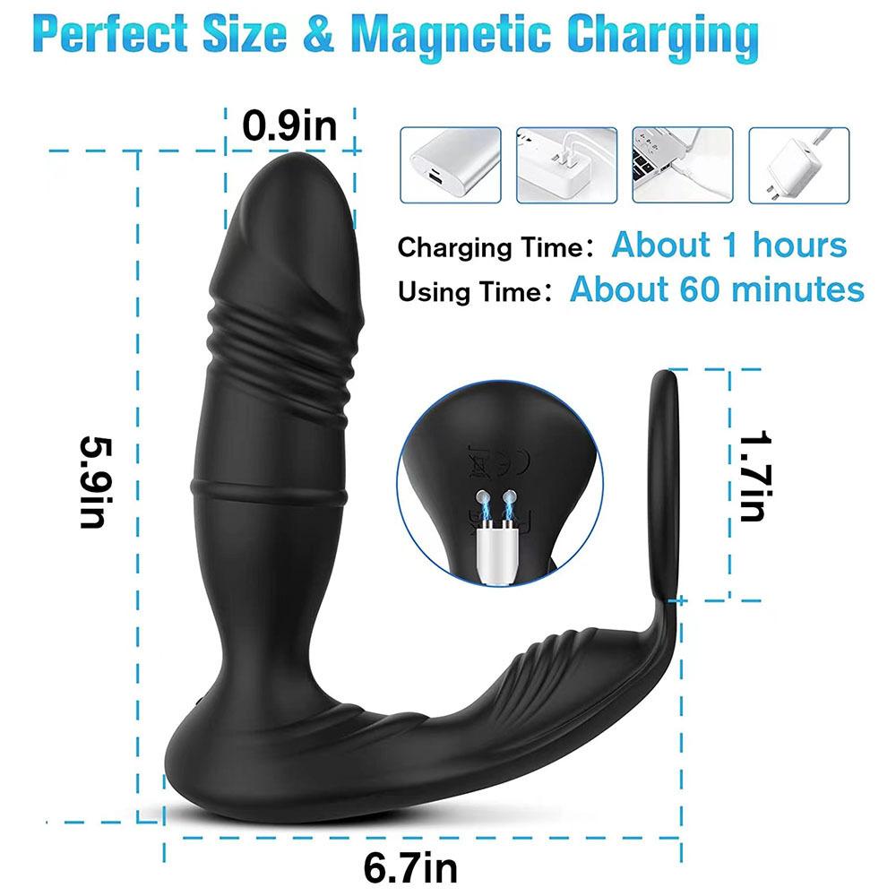 Mužský Thrusting Prostate Massager Bluetooth APP Vibrátor pro muže Gay bezdrátový dálkový stimulátor prostaty Sexuální hračka pro páry