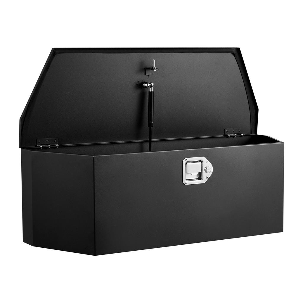 Trailer Tongue Box, 914 x 314 x 305 mm Steel Trailer Tongue Tool Box, Heavy Duty Storage Organizer with Lock and Keys, Utility Tool Chest for Pickup
