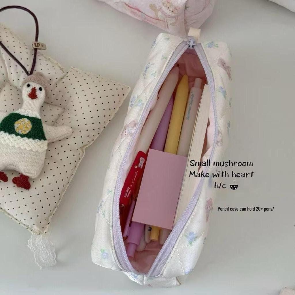 Japanese Floral Bear Pencil Case: Cute, Spacious, High-Quality Student Stationery Bag