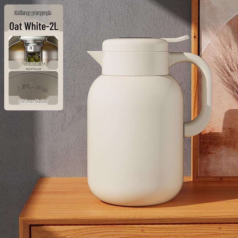 Large Capacity Insulated Stainless Steel Teapot with 316 Inner Liner - High Temperature Resistant for Home Use