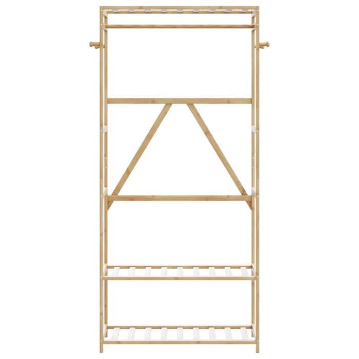 VidaXL Clothes Rack with Shelves 80x40x175 Cm Bamboo, Coat Rack, Coat Rack with Shelf, Clothes Rack with 4008922