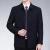 Men's High-End Wool Plaid Jacket - Lapel Top for Middle-Aged Dads, Spring/Autumn Casual Outerwear