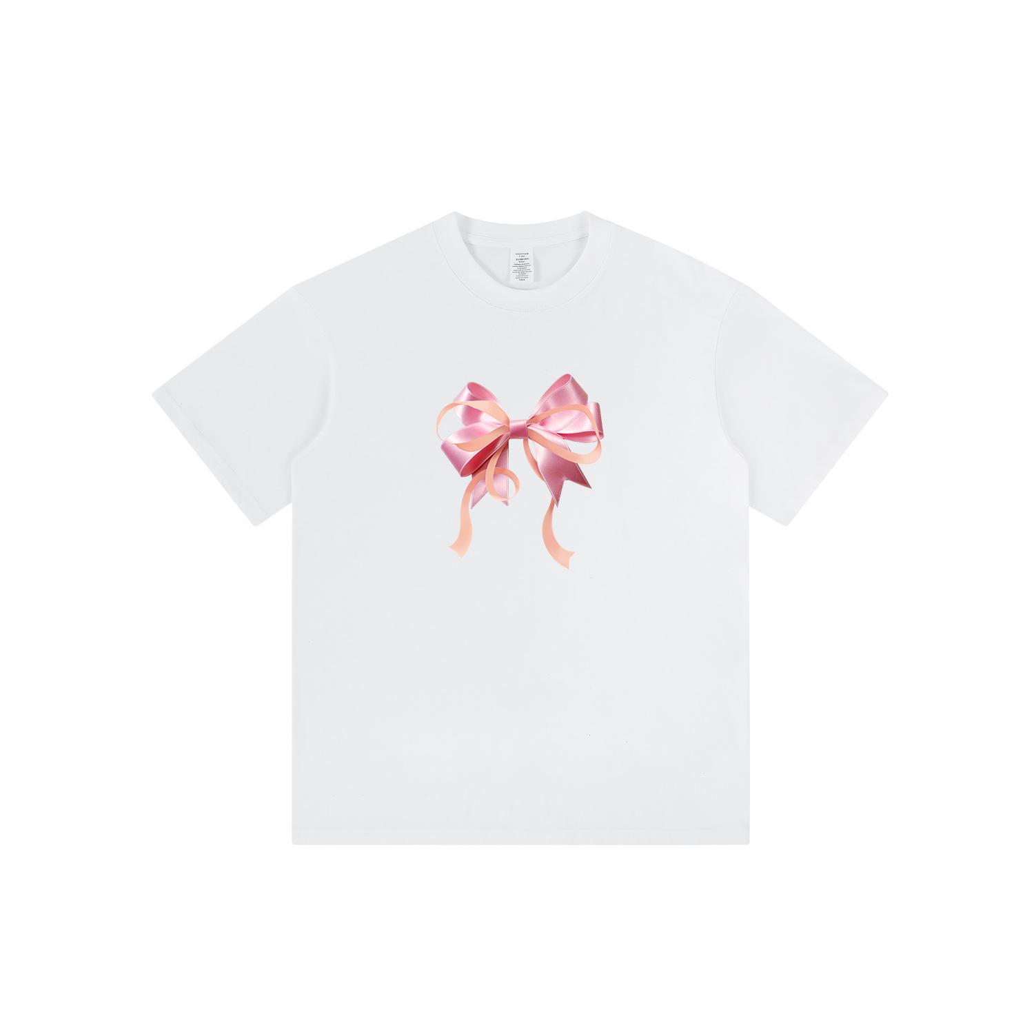 

Women s Summer Casual Bow Print Crew Neck T-Shirt S