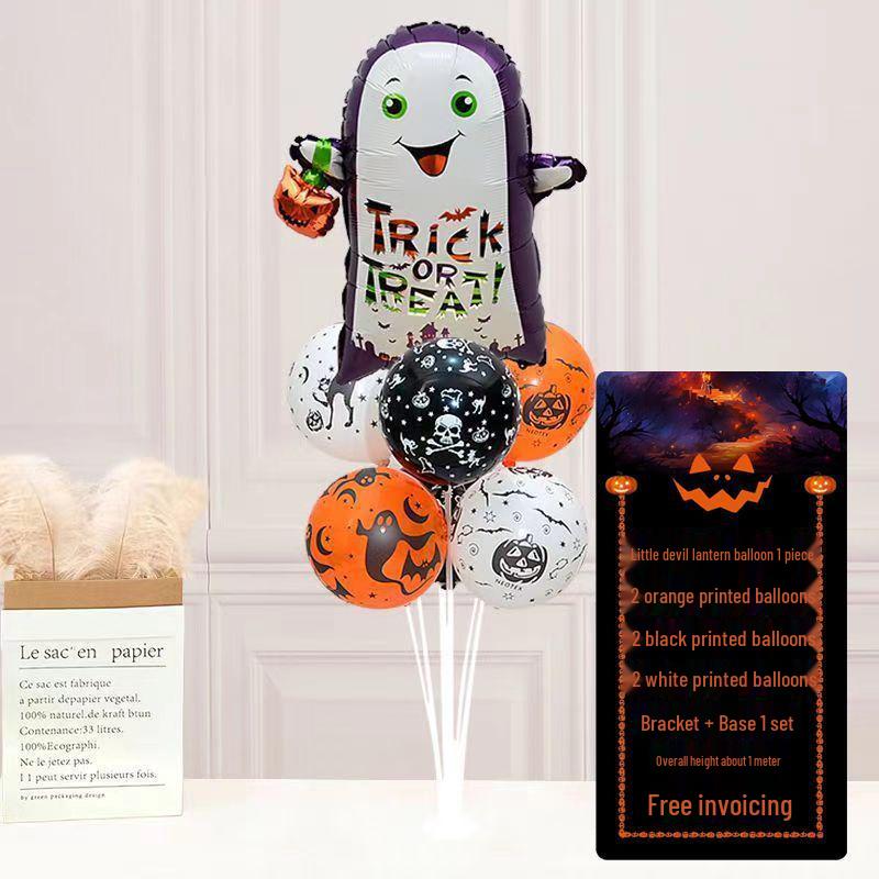 Halloween Pumpkin Skeleton Balloon Columns for Party and Event Decoration