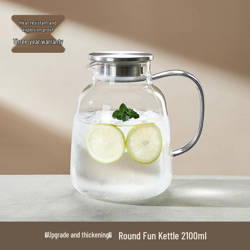 Large Capacity Heat-Resistant Borosilicate Glass Cold Water Kettle & Teapot