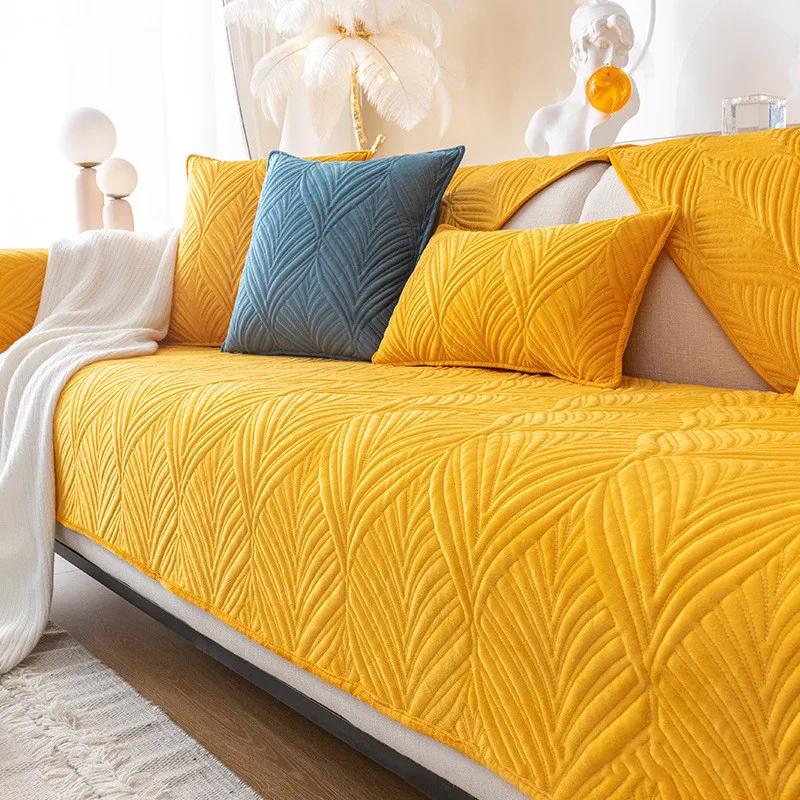 Copridivano nordico in tinta unita per soggiorno antiscivolo in peluche spesso cuscino per divano tappetino combinato protezione asciugamano per divano decorazioni per la casa