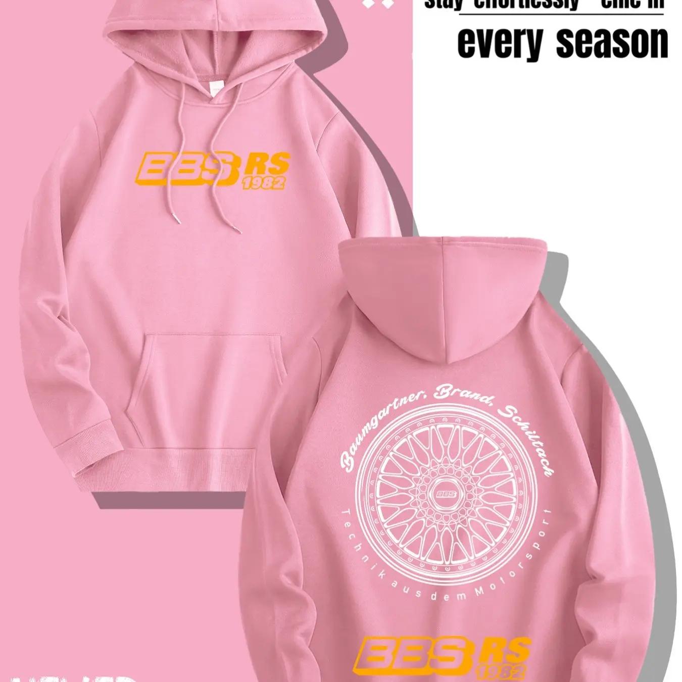 

Men s Casual Hooded Sweatshirt Printed with BBS Wheel Logo Autumn and Winter Fashion Pullover Sweater Hoodie L