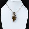 Tiger's Eye Gemstone Pure Copper Wire Wrapped Handmade Jewelry Pendant For Her