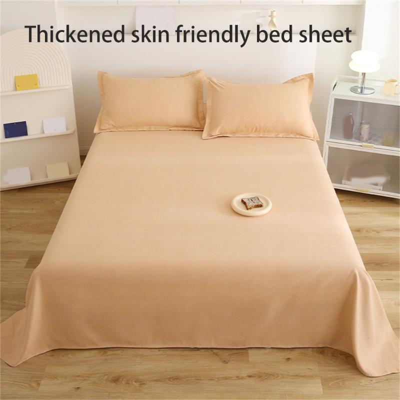 Single Complete Sheet Soft and Breathable Various Size Bedspread for Bedrooms Guest Room Students Dorm Bedding Sheets