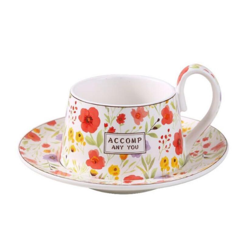 Retro Bird Ceramic Cup and Saucer Set
