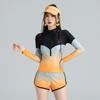 Swimsuit Conservative boxers Sports and Casual Three-piece Set Long Sleeve Sunscreen Swimsuit Rainbow Swimsuit