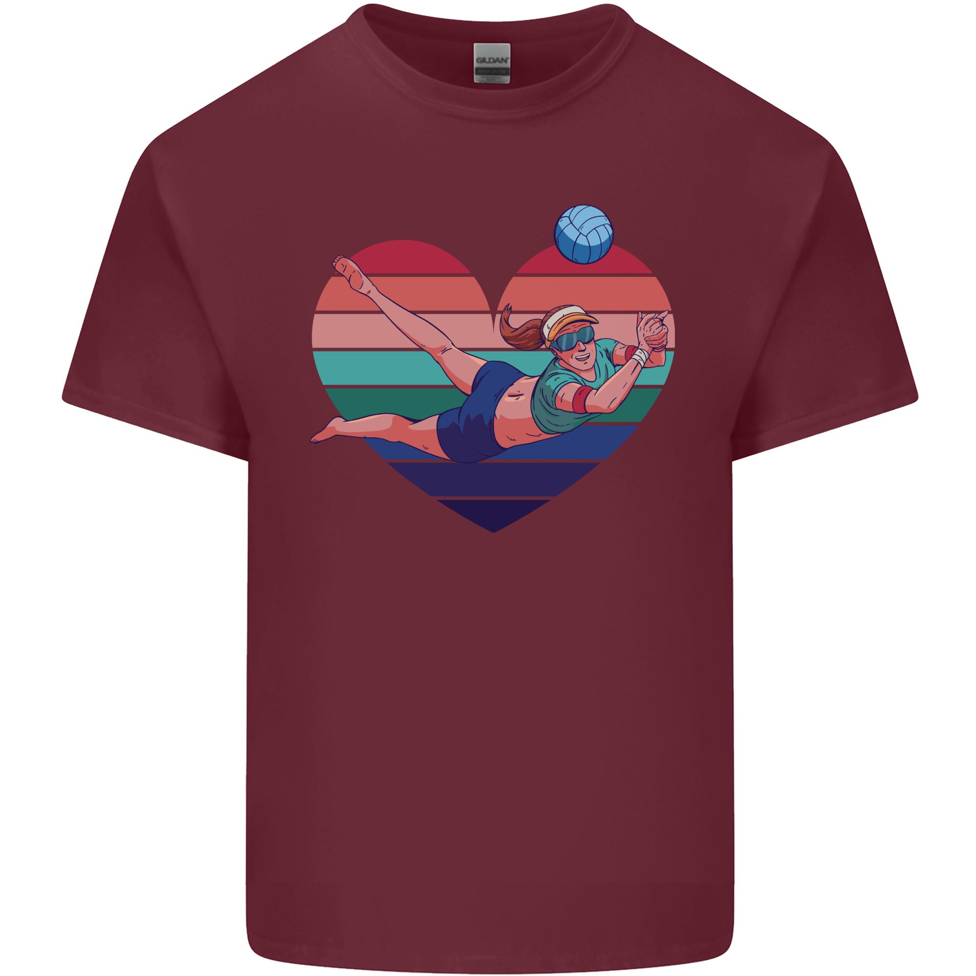 I Love Volleyball Heart Unisexs Light Cotton TShirt S