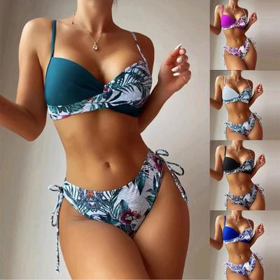 2025 Neu Damen Sexy Print Bikini Weiblich Sommer Badeanzug Zweiteiliges Bikini-Set Strandbekleidung Badeanzug Bademode Brasilien Badeanzug
