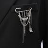 Vintage Irregular CCB Tassel Chain Brooch Niche Design Multi-Functional Pants Chain Charm Versatile Jewelry Accessory for Women