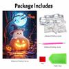 Halloween pearl painting art full pearl handmade diy home decorations pumpkin ghost witch hat moon light luminous ornament