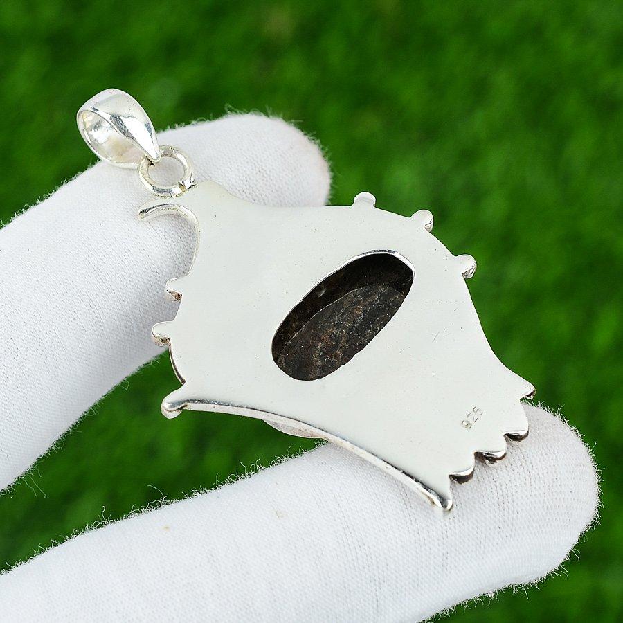 Natural Honey Dendrite Opal Gemstone Pendant 925 Sterling Silver Indian Jewelry