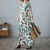 Dimanaf 2024 Plus Size Dress Women Summer V-Neck Sundress Bohemian Floral Print Elegant Lady Loose Oversize Maxi Dress