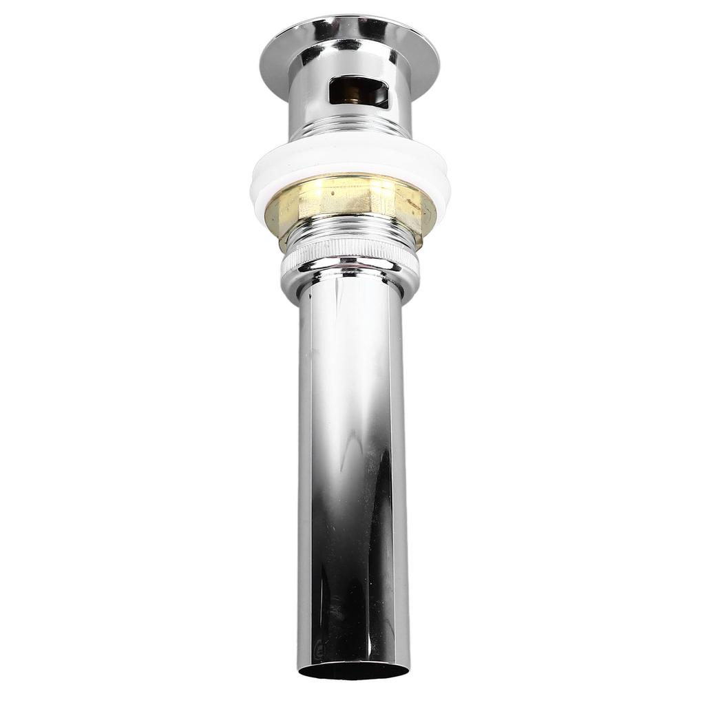 Pop Up Sink Drain with Overflow Sink Vessel Drain Stopper Stainless Steel Quick Drainage Chrome Polished Sink Parts for