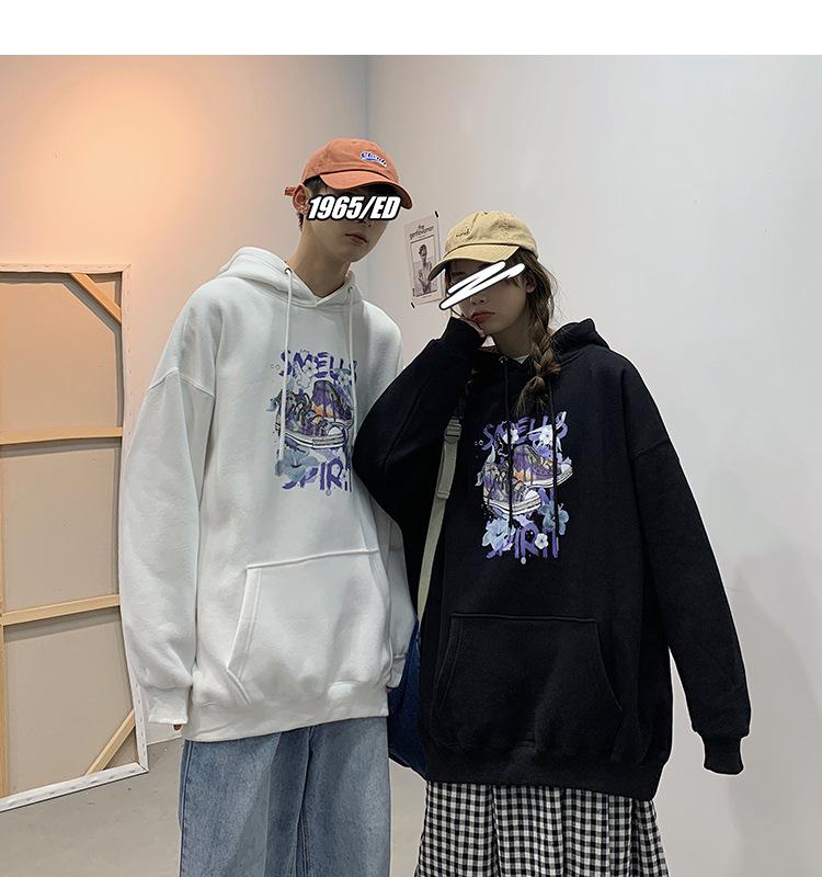 2026 Spring/Autumn Korean Style Couple's Casual Hooded Sweatshirt - Trendy Hong Kong Pullover.