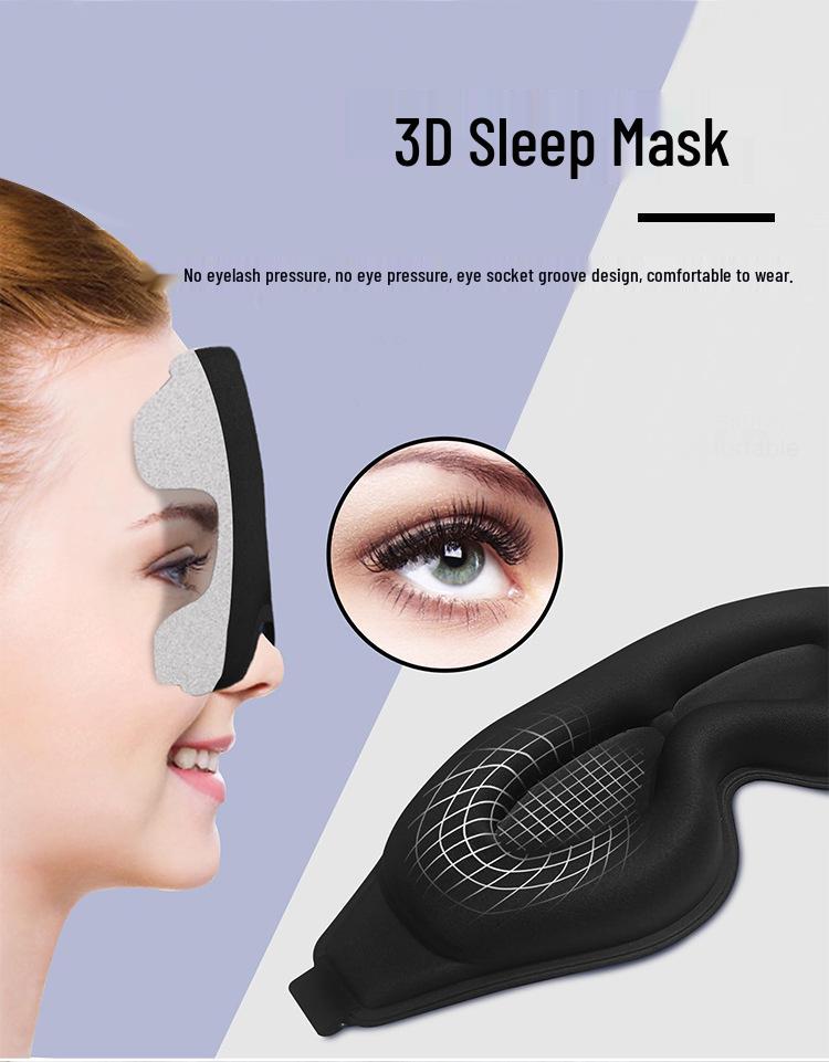 3D Breathable Light-Blocking Eye Mask - Comfortable, Pressure-Free Design for Sleep, Student & Adult Use
