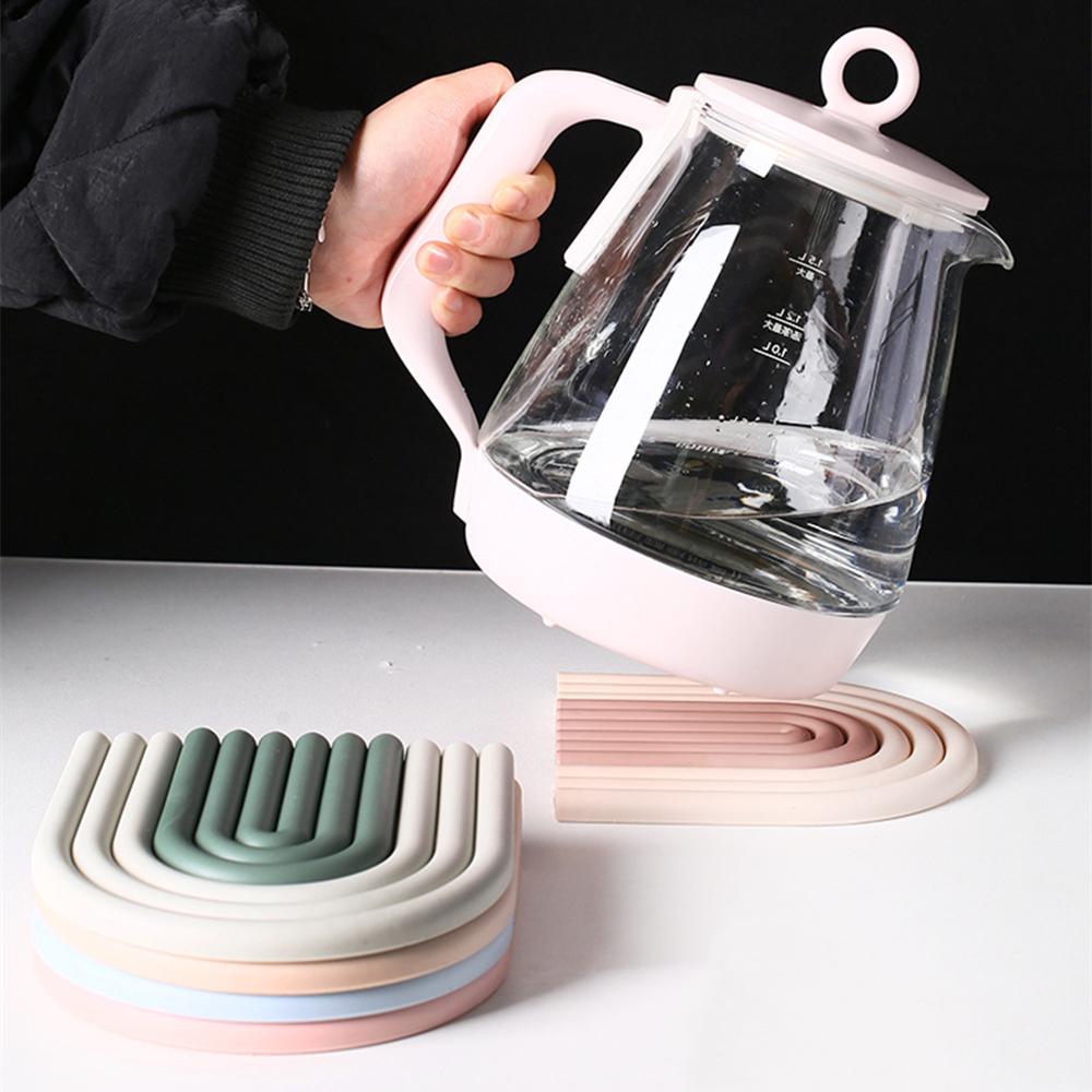 New Rainbow Silicone Table Mat Coaster Hot Dishes Pot Holder Placemats Kitchen Multipurpose Pot Holders Heat Resistant Pan Pads