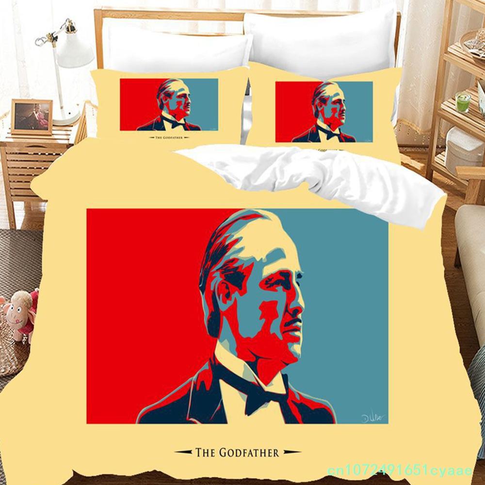 Godfather Bedding Set Single Twin Full Queen King Size Gangster Boss Bed Set Aldult Kid Bedroom Duvetcover Sets 3D Print 011
