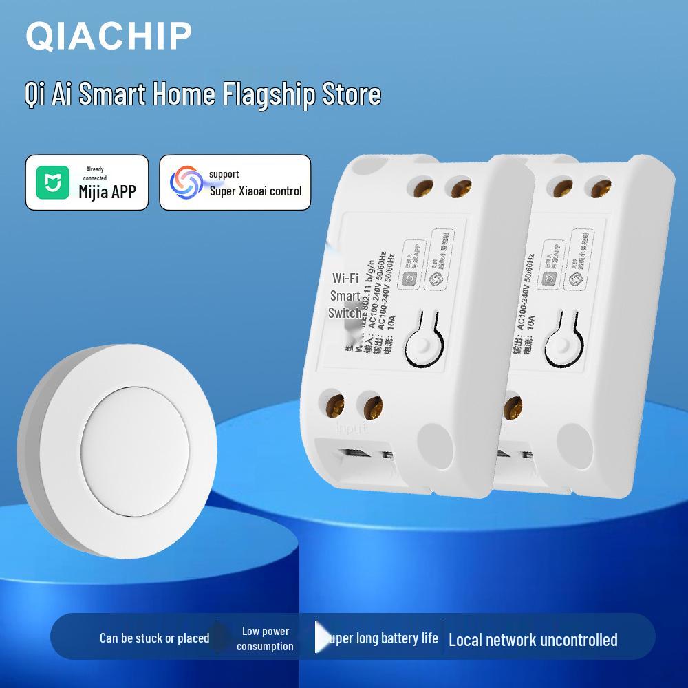 Smart WiFi Switch Connects To Mijia App for Remote Control and Xiao Ai Voice Command Support.