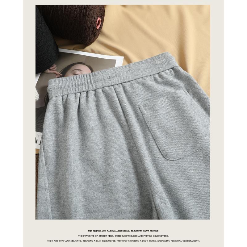 DIMANAF 2025 Autumn Winter Plus Size Women Pants Knitted Lady Long Pants Oversized Loose Casual Bottoms Thick