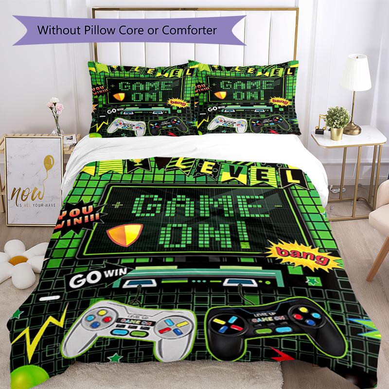 3pcs Game Controller Bedding Set Duvet Cover Closure Includes 1 Duvet Cover & 2 Pillowcases, Soft and Comfortable for All Seasons.