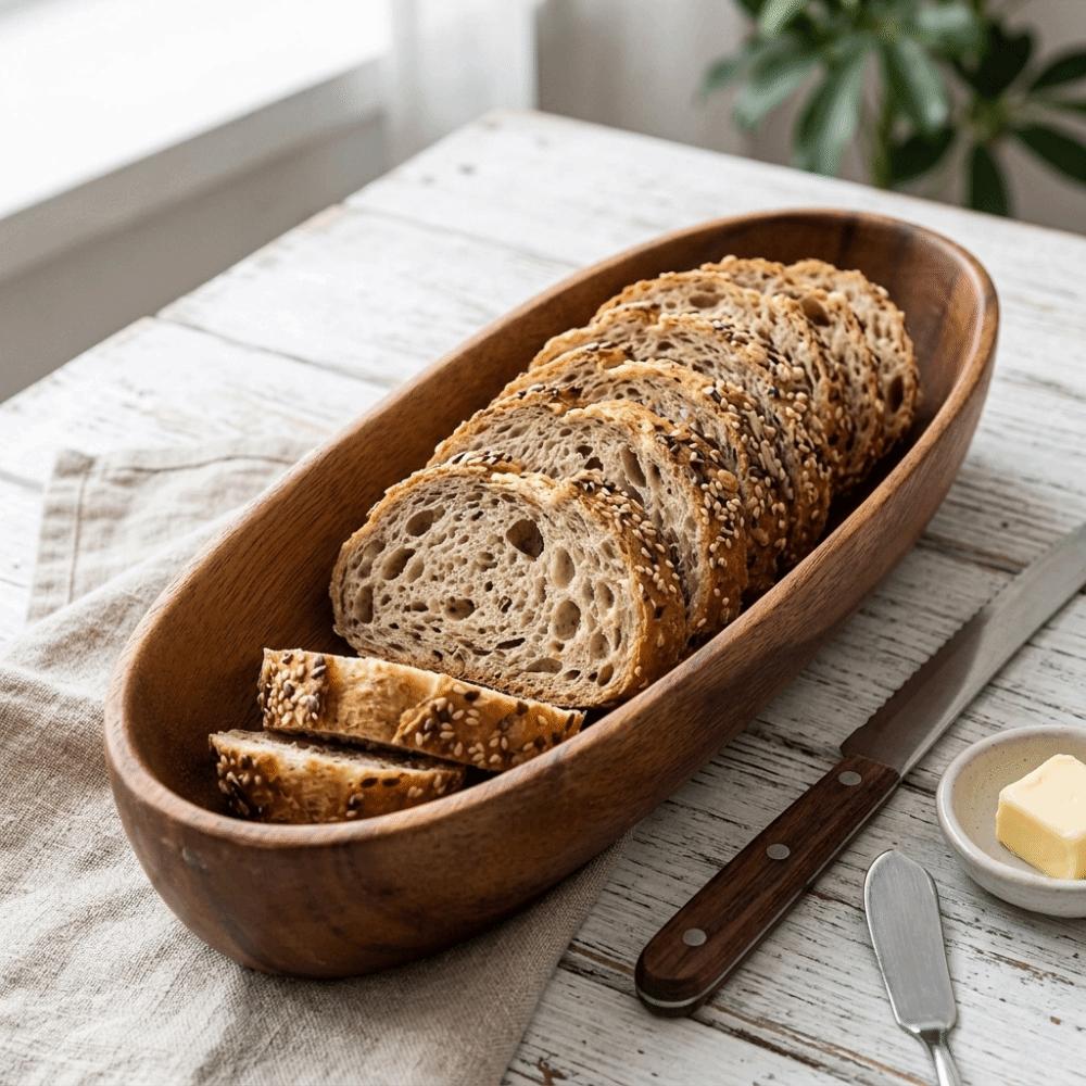 Wood Salad Bowl Long Oval Serving Bowl Beautiful Design Wooden Tray Living Room