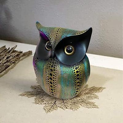 Modern Classy Lucky Owl Resin Art Figure Showpiece -(Pack of 1,Multicolor)