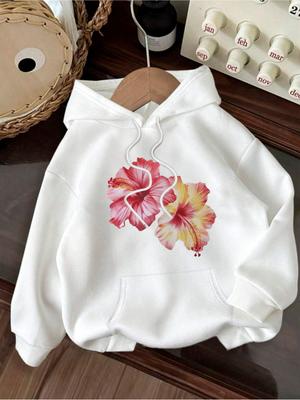 Colorful Printed Pattern Men's and Women's Autumn and Winter Round-neck Hoodies Casual Long-sleeved Tops and Sweatshirts
