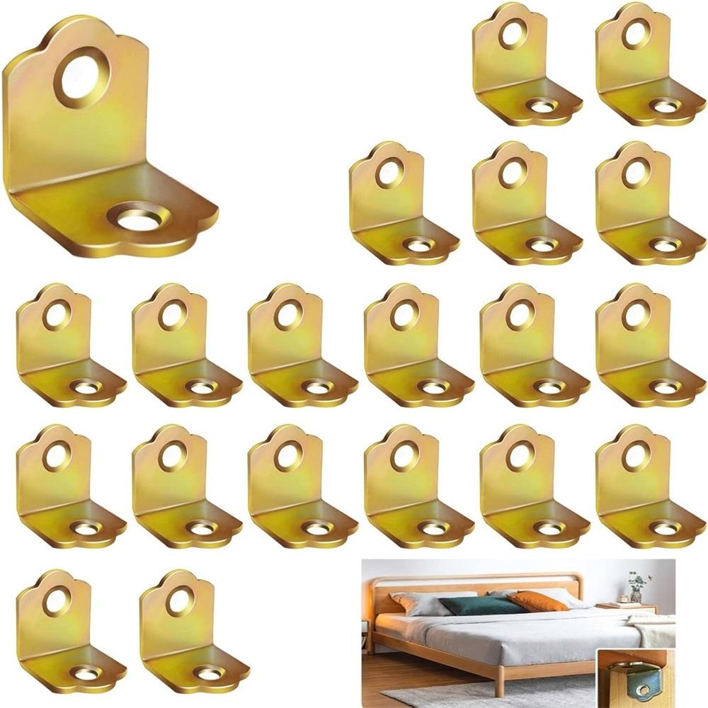 Set Of 20 Small Angle Connectors, Metal 90-degree L-shaped Angle Connectors, Suitable For Repairing Or Reinforcing Wooden Furniture,  Cabinets,  Etc.