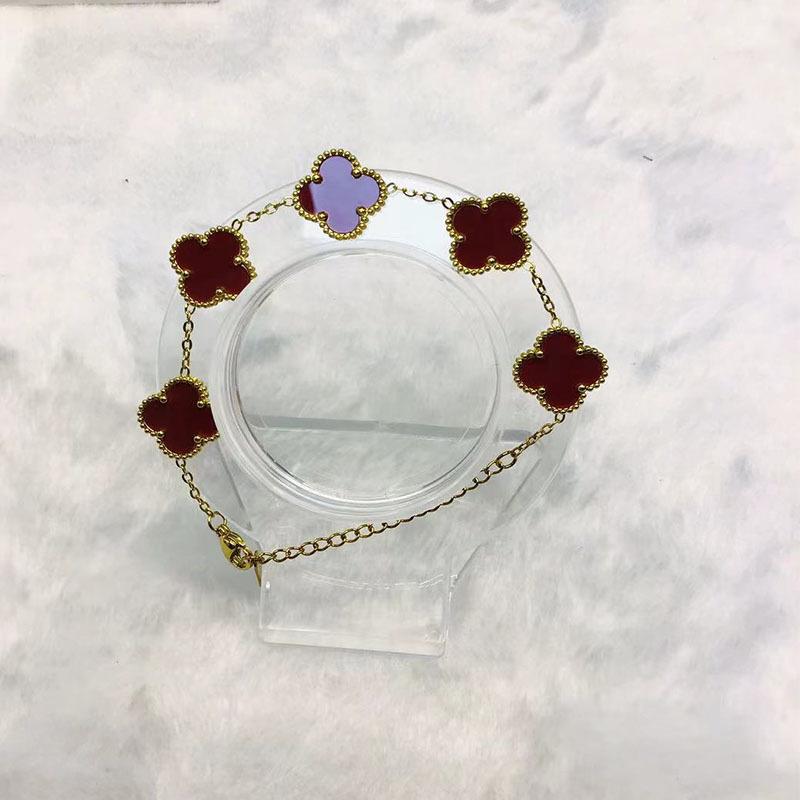 15mm Lucky Titanium Bracelet 18K Ladies Simple Fashion Four Leaf Clover Bracelet Jewelry