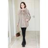 Hooded mid-length imitation mink fleece coat