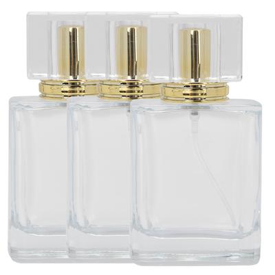 50ml Nachfüllbare Parfümflasche Glas Spray Transparent Flüssig Leer Zerstäuber BehälterGold