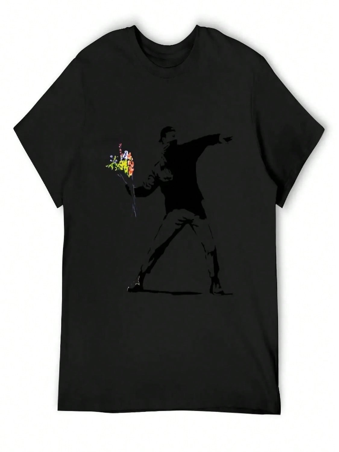 Man Holding Flowers T-Shirt Vintage Clothes T-Shirts Man Blanks Vintage T Shirt unisex S разноцветный