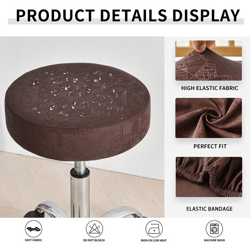 Stool Cover Round Bar Stool Cover Waterproof Chair Slipcover With Elastic Cushion Round Bar Stool Seat Cover For Bar Round Chair