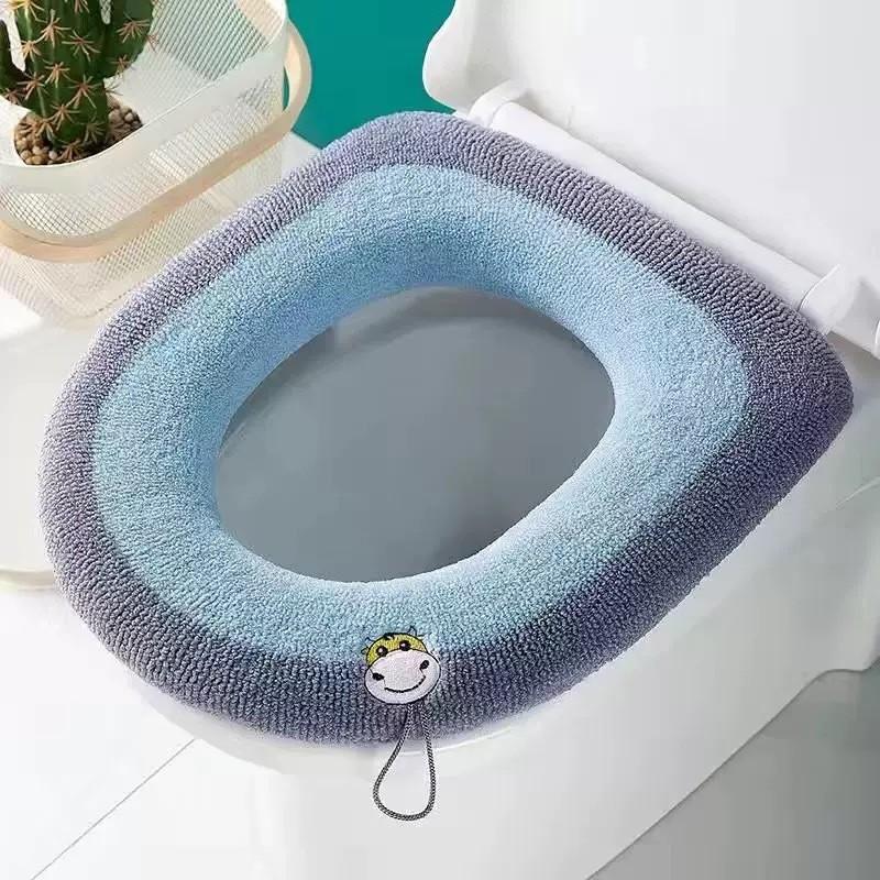 Thicken Toilet Seat Cover Mat Winter Warm Soft Washable Closestool Mat Seat Case Toilet Lid Pad Cover Bathroom Accessories